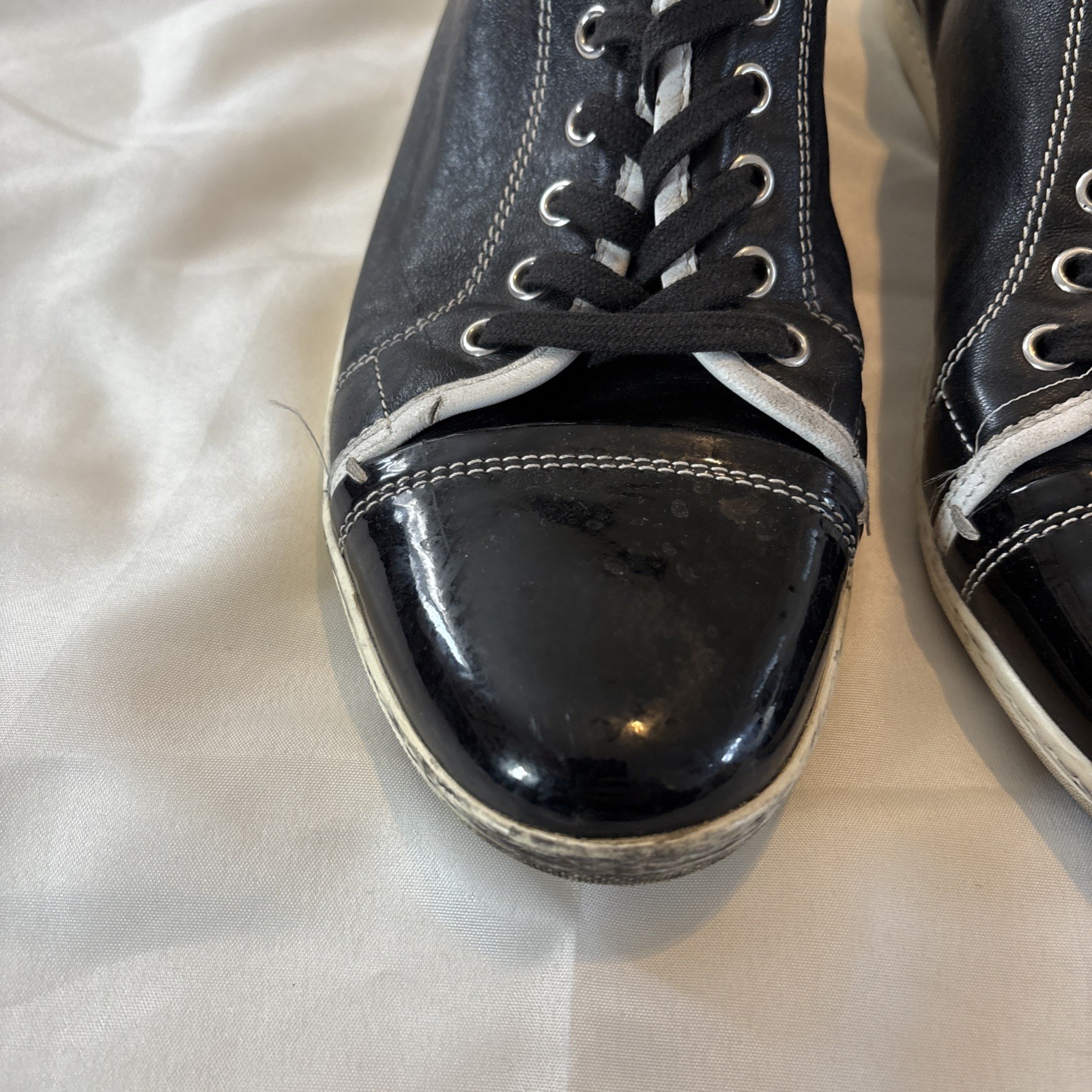 AGL Attilio Giusti Leombruni Sneakers Black Leather White Trim Women Size 9 39.5