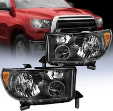 Nilight Passenger Side Headlight for 2007-13 Toyota Tundra 2008-17 Sequoia Black