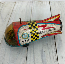 Vintage Japanese Tin Toy YZ-7 Space Shuttle Rocket Astronaut Made in Japan Retro