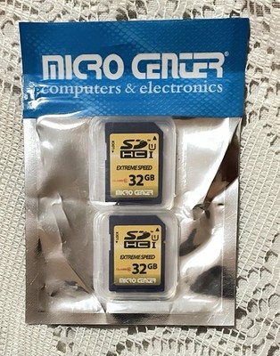 Micro Center Computers & Electronics SD CARD 32 Gigs 2 New In Package Unopened
