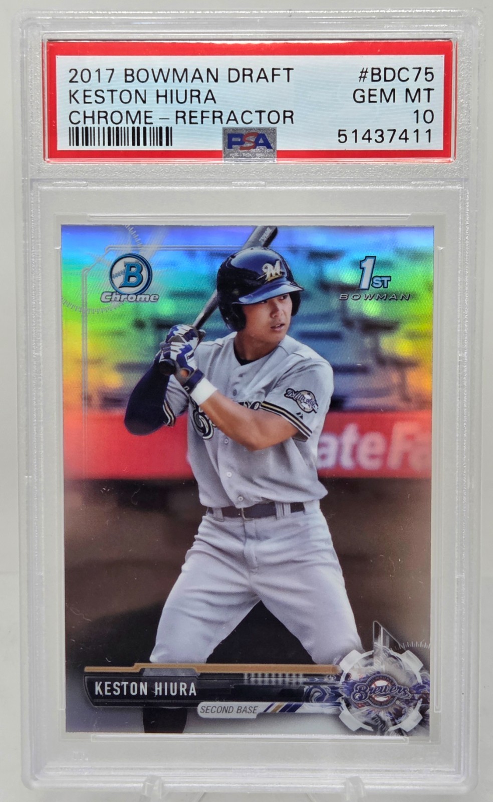 2017 Bowman Chrome Refractor KESTON HIURA RC CARD PSA 10 GEM MINT