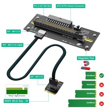 PCIe x16 Slot to M.2 NVMe Adapter Card with 6Pin Power, for 2230/2280 SSD