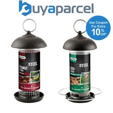 Gardman Black Metal Steel Peanut & Seed Wild Bird Hanging Garden Feeder A01171