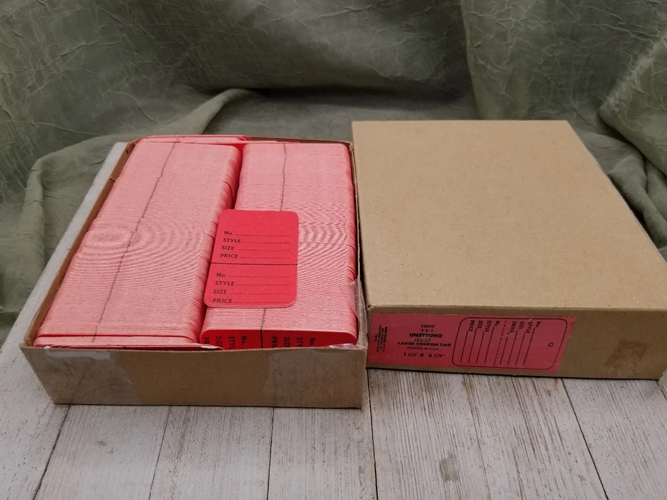1000 pegatinas de etiqueta de precio vintage sin cuerdas tienda minorista #8 1 3/4" x 2 7/8" Foto 4 de 4