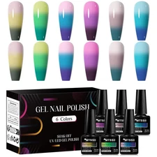 Color Changing Gel Nail Polish Temperature Color Change Gel Polish Kit Nude T...