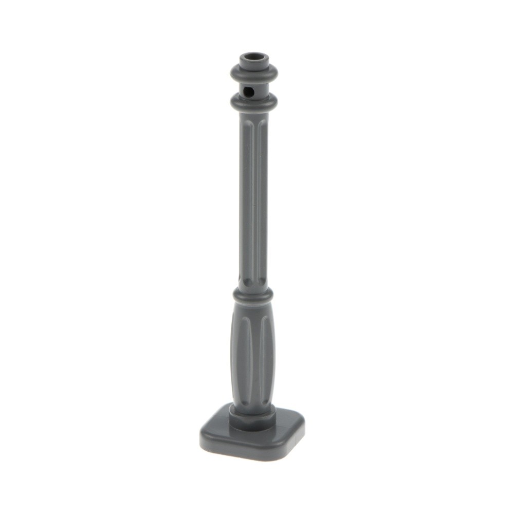 1x Lego Fabuland Lantern Mast 2x2x7 New Dark Gray 6 Base Grooves Lamp 2039