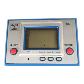 Nintendo RC-04 Game and Watch Silver Fire Boxed Japan Vintage Used 