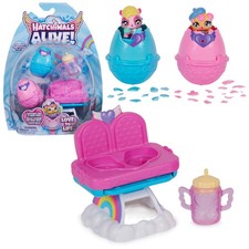 Hatchimals Alive, Hungry Hatchimals Playset with Highchair Toy and 2 Mini