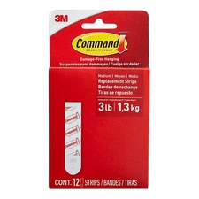 Command Medium Refill Strips [Removable]: 12-Pack (White) / 12-Pack