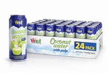 Vinut coconut water can pulpa 16.57 oz 24 packk
