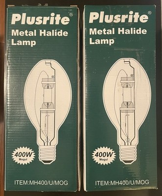 Lot of 2 Plusrite MH400/U/MOG 400W Metal Halide Lamps ANSI M59 New In Box