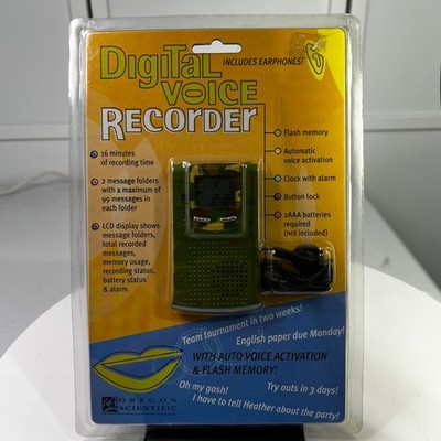 Oregon Scientific Green Digital Voice Recorder VR268-16 Includes Earphones