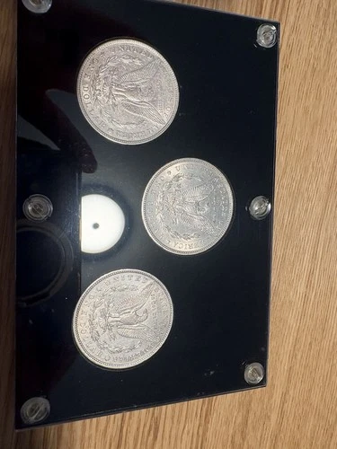 Set Of 3 Morgan silver Dollars, AU/XF, 1878 reverse of 79, 1879 O, 1880 Silver