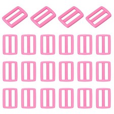22Pcs Tri-Glide Slider 1/2 Inch Triglides Slider Buckle for Backpack Pink 