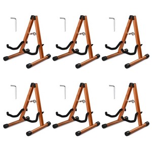 Yescom Wood Folding Guitar Stand A-Frame Instrument Display w/ Foam Arms 6 Pack