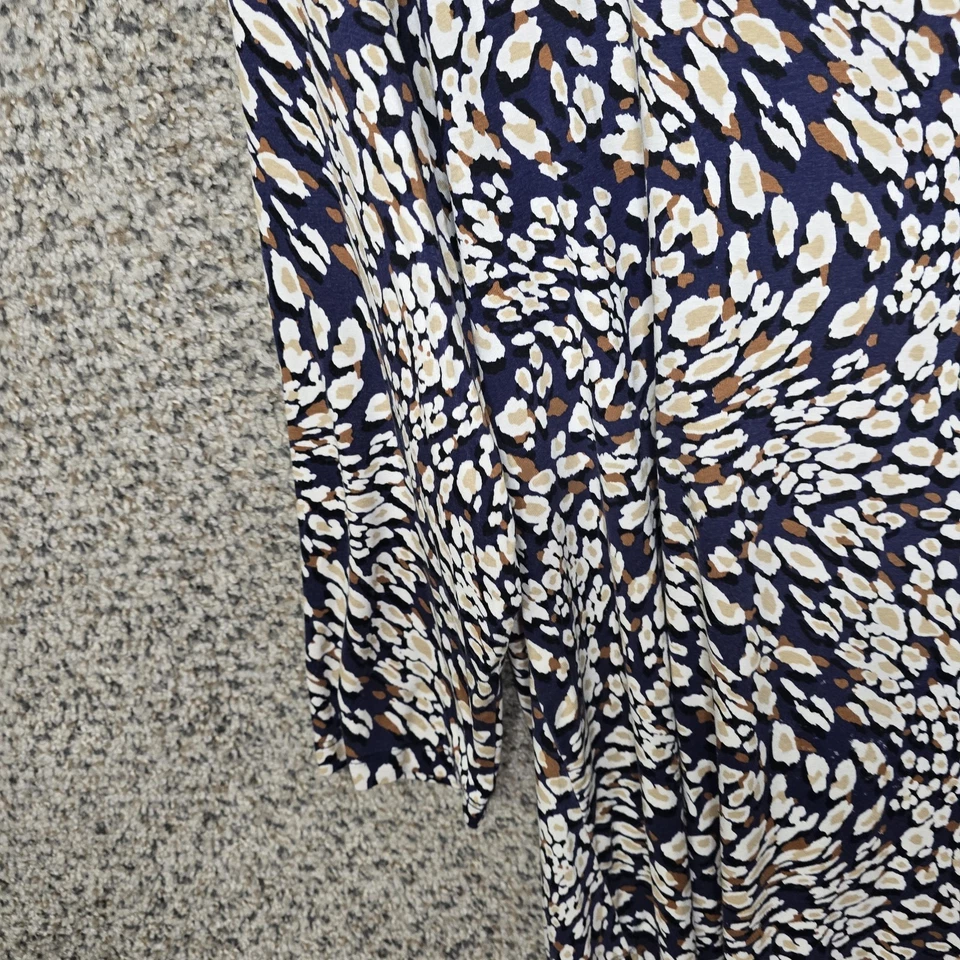 JM Collection Top Womens Large Blue Animal Print Scoop Neck Tunic Stretch Casual - Image 3 of 4