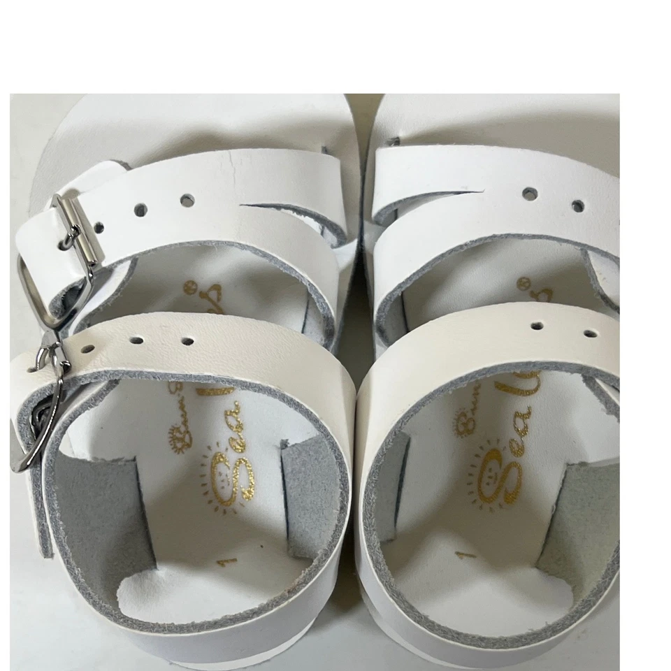 Sandalias Sun San Sea Wees de cuero blancas para bebé talla 1 nuevas sin etiquetas Foto 4 de 4
