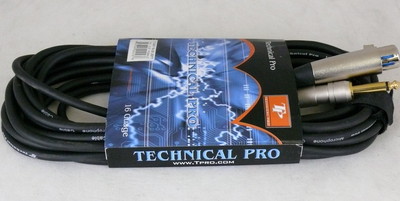 Technical Pro 1/4'' to XLR Female Audio Cables 18 gauge 3 feet