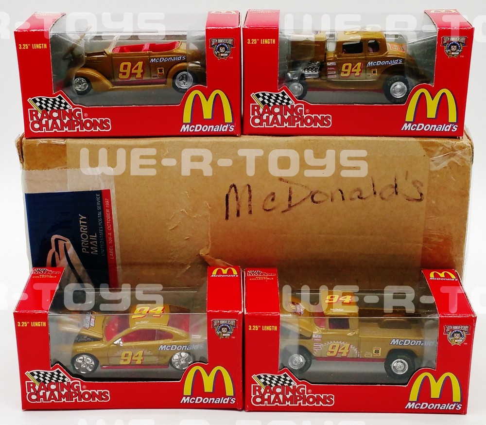 McDonald's Racing Champions Lot of 4 Collectible Matte Gold Cars NASCAR #94 NEW