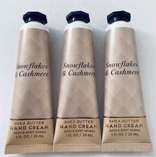 Bath Body Works Shea Butter Hand Cream SNOWFLAKES CASHMERE Lot of 3 NEW