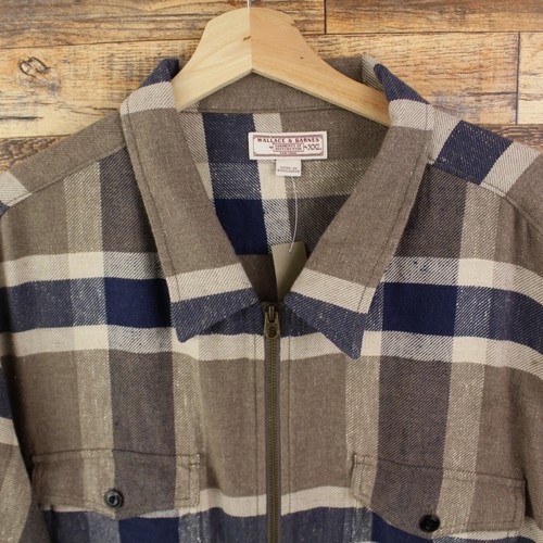 New J. Crew Wallace & Barnes Mens Zip-front Shirt-Jacket Size 2XL Plaid - Picture 2 of 10