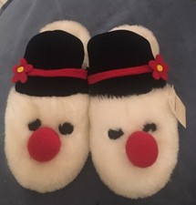 New WTags Adorable WINTER SNOWMAN SLIPPERS - SIZE MED 5-6 Or 7 MINT