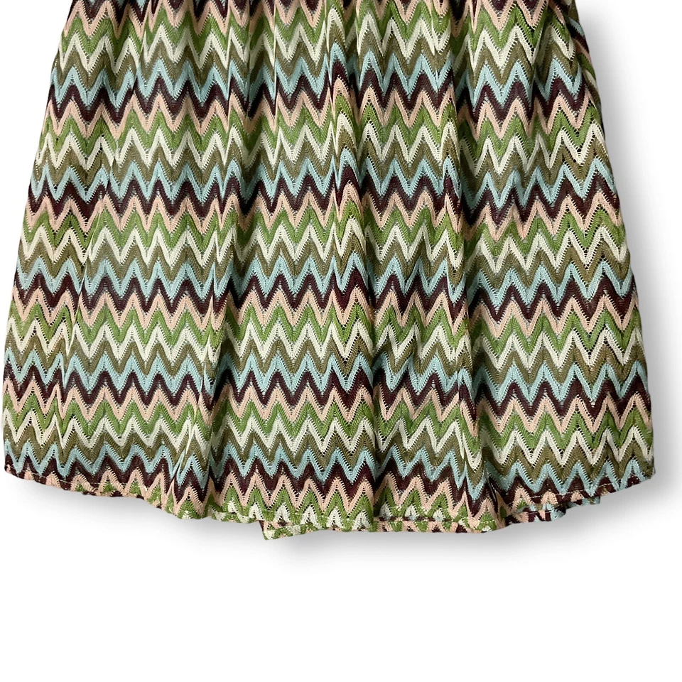 Modcloth Daytime Dazzler Skirt Sz S Chevron Multi A Line Retro Pockets Twee - Image 3 of 4