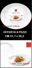 GRANGUSTO PIATTO BISTECCA 6-PEZZI CM 32x26 LEGGERO STEAK CARNE BORMIOLI VETRO