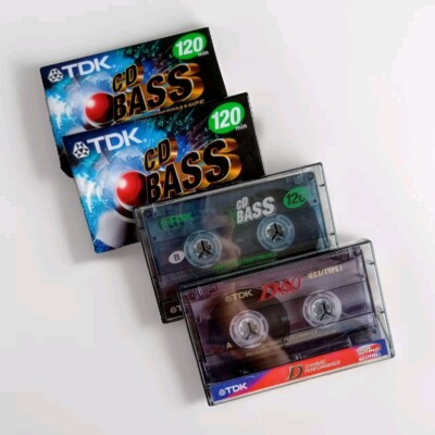 Lot of 4 Blank Audio Cassette Tapes New 3 TDK 120 Minute CD Bass / 1 TDK D60 Min