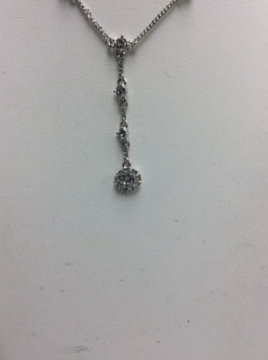 $68 Givenchy Silver-Tone Crystal Y Necklace GJ5 | eBay