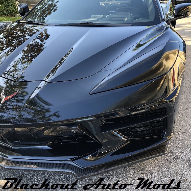 2020-23 C8 Corvette Complete Headlight Tail Light Blackout Smoked Vinyl Overlay