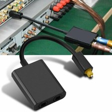 Dual Port Digital Toslink Optical Fiber Audio Splitter Cable Adapter 1 In 2 Out