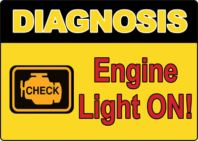 DIAGNOSIS - CHECK ENGINE LIGHT ON! STOREFRONT SIGN | Adhesive Vinyl ...