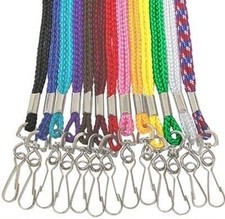 25 Braided Nylon NECK STRAP LANYARDs with SWIVEL and HOOK  Pick 1 or MIX COLOR