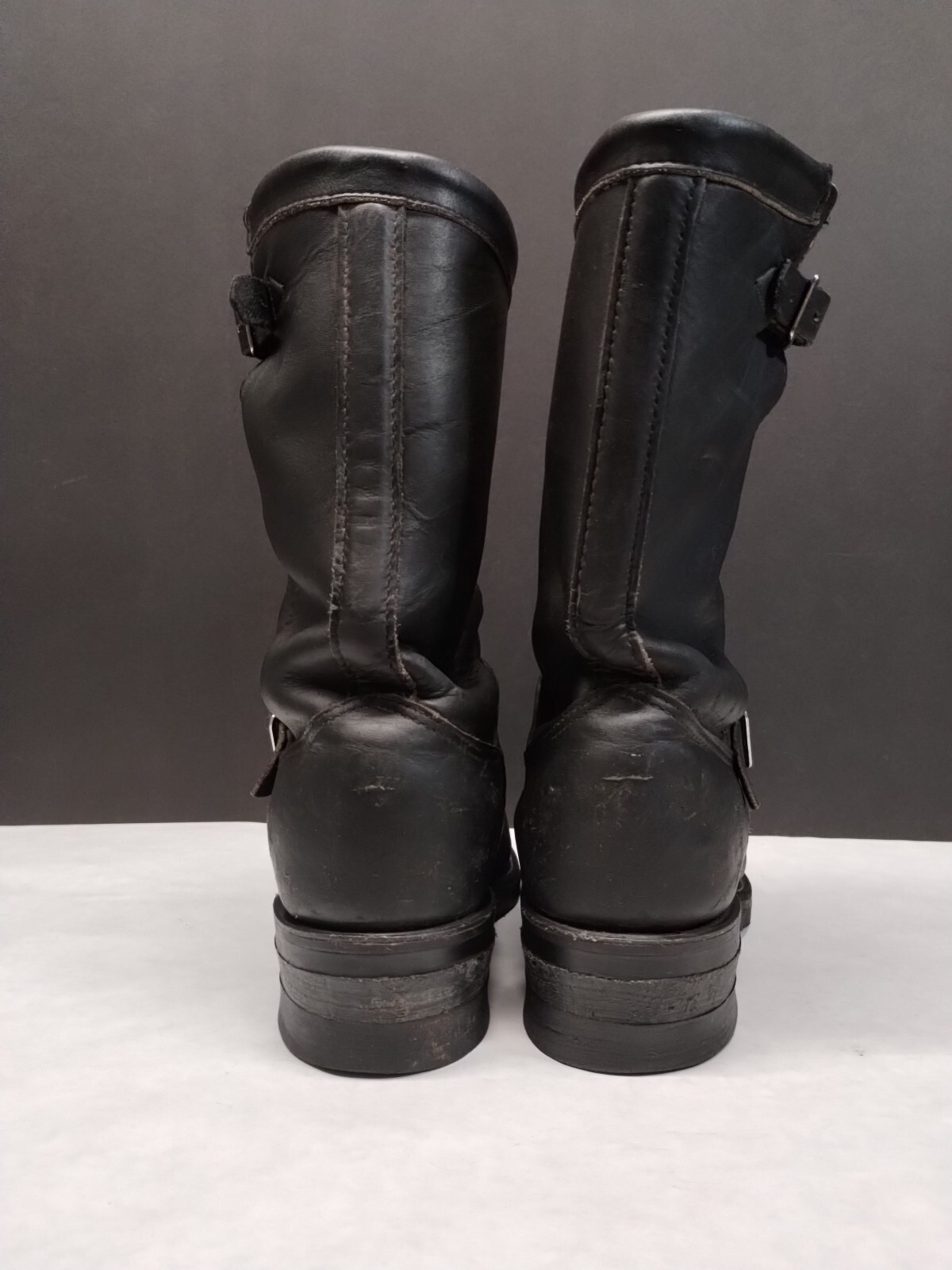 CHIPPEWA USA Black Leather Steel Toe Motorcycle Engineer Boots Men's 6