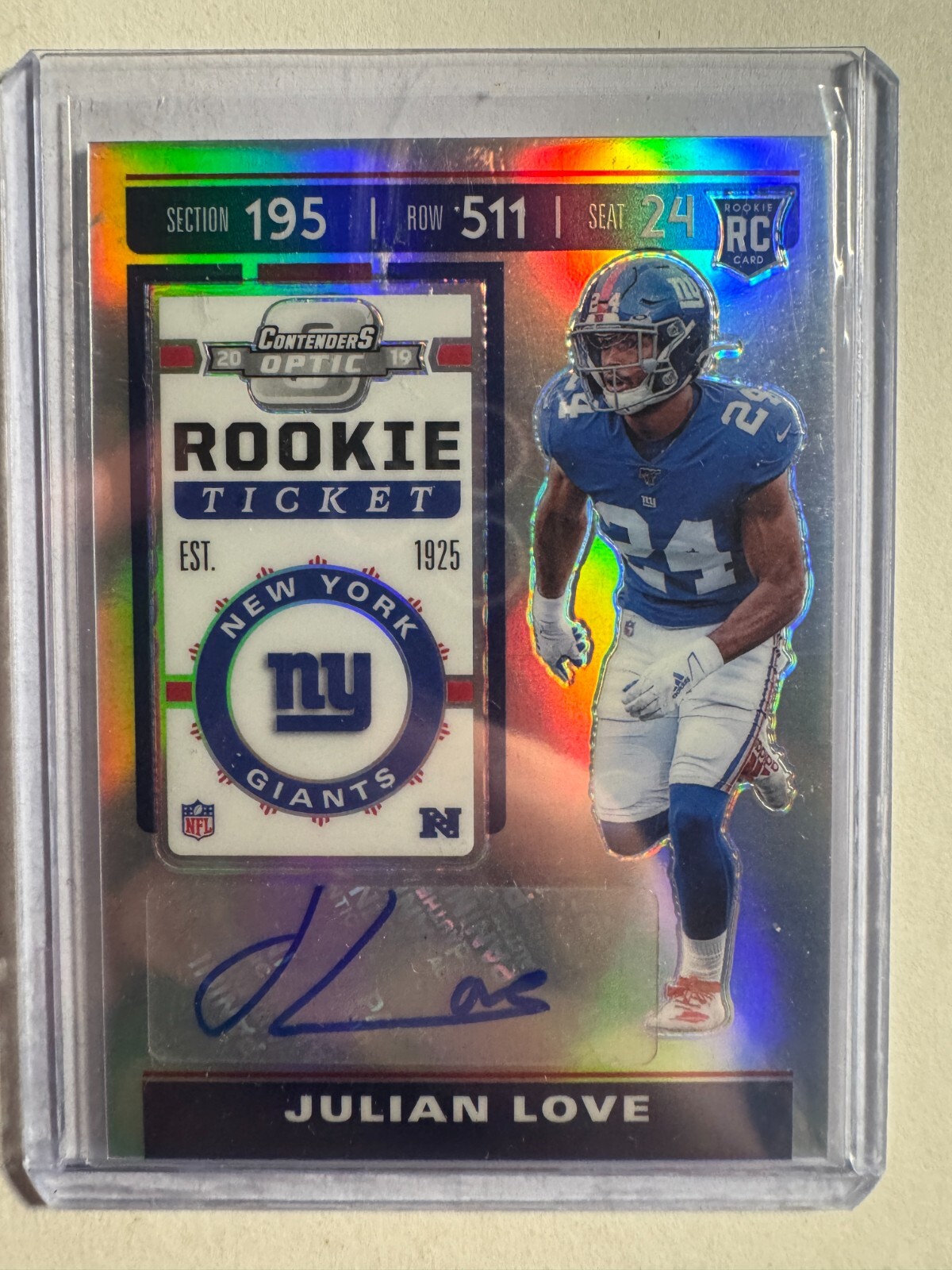 Julian Love Panini Contenders Optic #170 Autograph