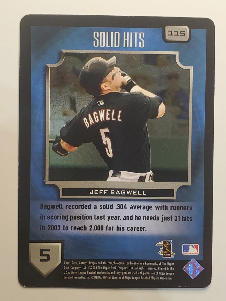 2003 Upper Deck Victory #115 Jeff Bagwell SH ~ Houston Astros SOLID HITS - Image 2 of 2