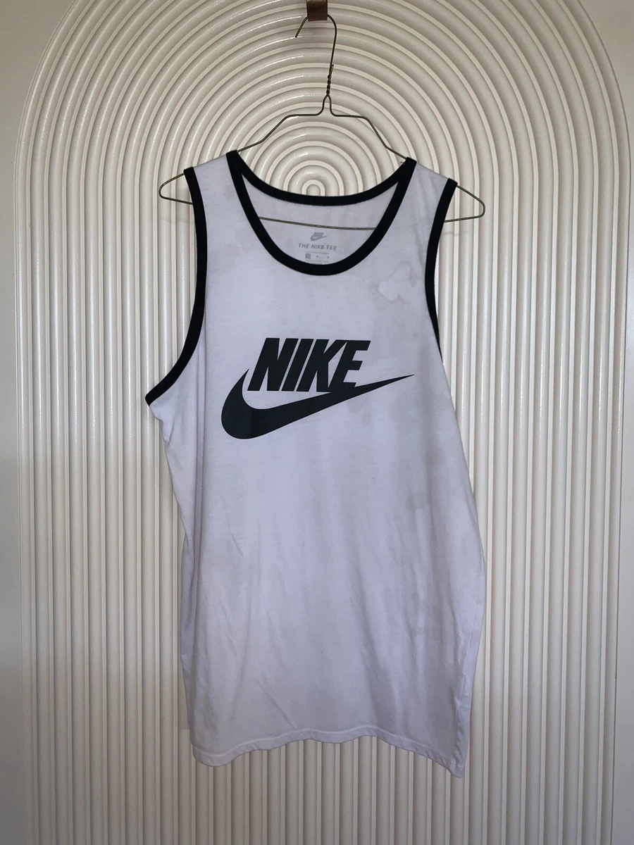 Nike Ace Logo RARE Pink/Black Ringer Tank Top Size Medium Mens