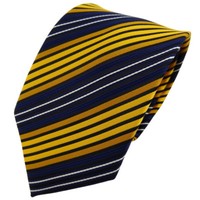Tigertie Designer Krawatte Gelb Dunkelgelb Blau Schwarz Gestreift - Binder Tie