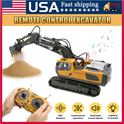 2.4G RC Excavator Bulldozer Dump Truck Engineering Vehicle w/Light for Kids