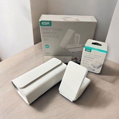 ESR 3-in-1-Reisekabelloses Ladeset für iPhone 15/14/13/12, Apple Watch 9/8/7/SE,