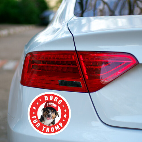Dogs for Trump sticker Cats car bumper laptop Funny Vinyl Decal hard hat phone - Picture 3 of 5