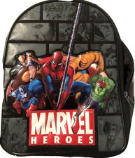 Backpack Spiderman Marvel Super Heroes Black 10 x 12 x 2.5" Adj Straps Clean