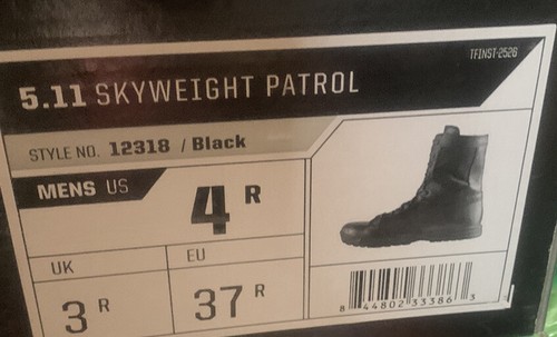 5.11 Tactical Skyweight Zip Boot Black 