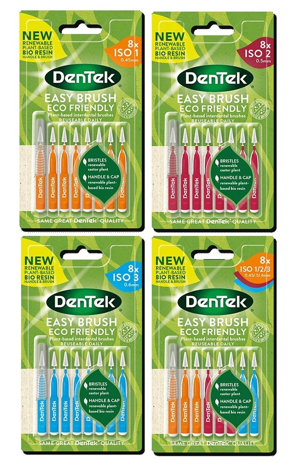 DenTek Easy Brush wiederverwendbare Interdentalreiniger mit Reisekappe 8 pro Packung