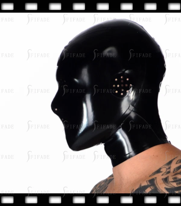 Latex Hoods Masks Tiny Holes Fly Eyes Hoods Cosplay Black Customized 0.4 A9 - Image 3 of 4