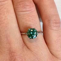 Runder Moissanit Verlobungsring Moissanit Hochzeit 925 Sterlingsilber Ring 01