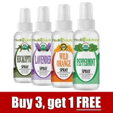 Pure Essential Oil Sprays (Natural Perfume, Air Freshener & Deodorizer) - 2oz