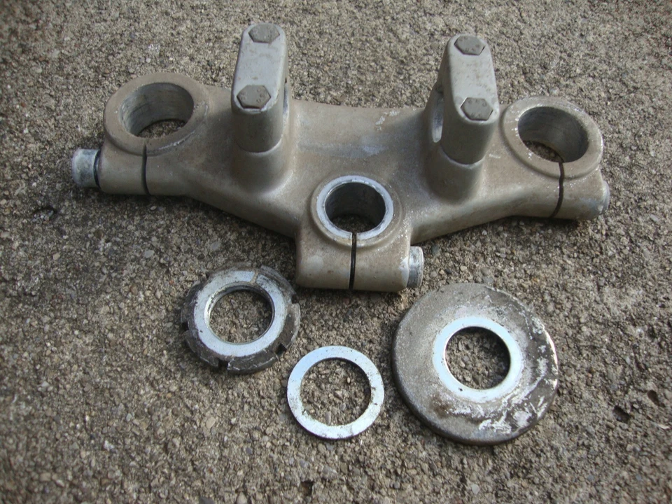 1977 Harley Davidson SX250 oem TRIPLE TREE TOP w hardware Aermacchi ss 250 175 - Image 2 of 4