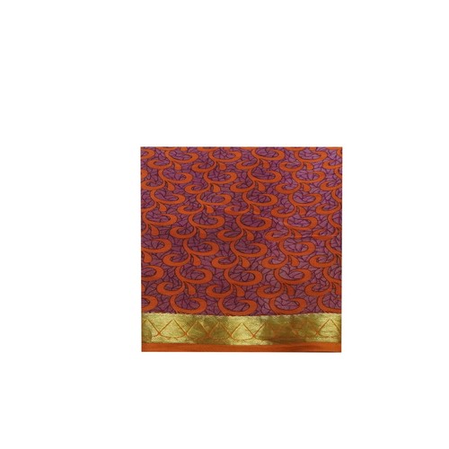 Saris morados vintage 100 % pura seda crepé estampado Zari borde sari tela 5YD - Imagen 6 de 6